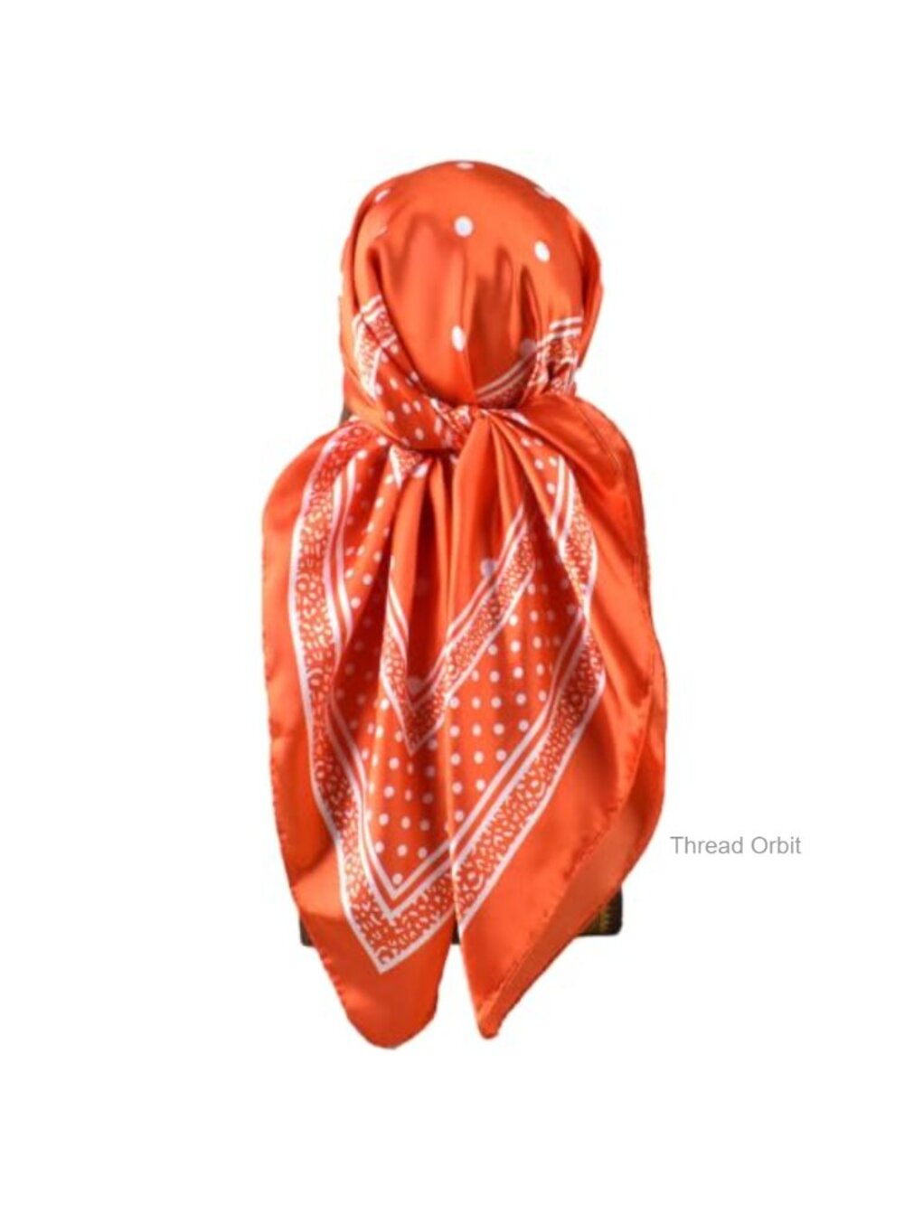Satin Silk Feel Polka Dot Square Head Scarf Hair Wrap Sleep Bandana